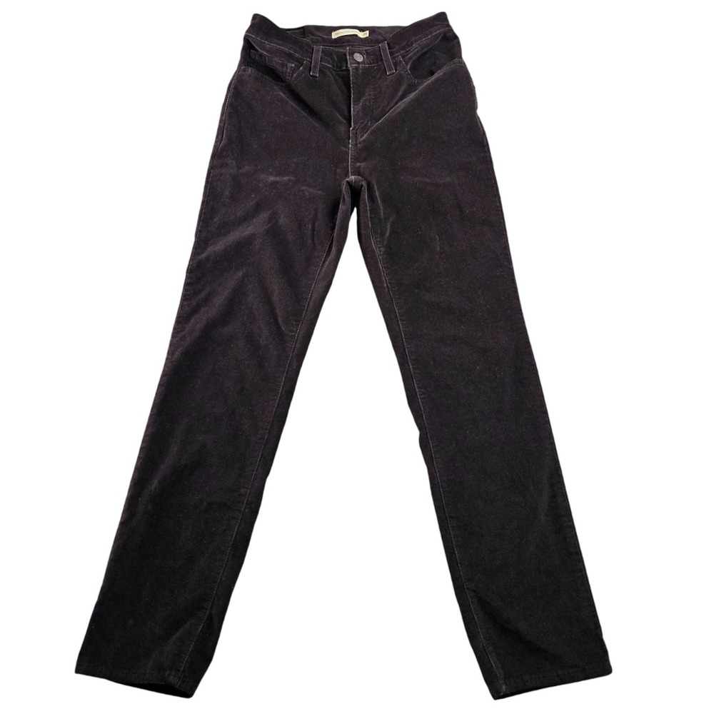 Levi's Corduroy Pants Women's 28 Dark Brown Regular 724 High Rise Straight Leg